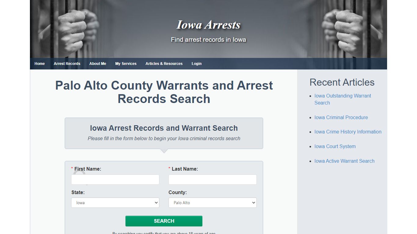 Palo Alto County Warrants and Arrest Records Search